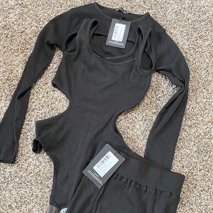 PLT cutout bodysuit skirt set